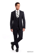 Cargar imagen en el visor de la galería, Navy Solid 3-PC Ultra Slim Fit Suits For Men