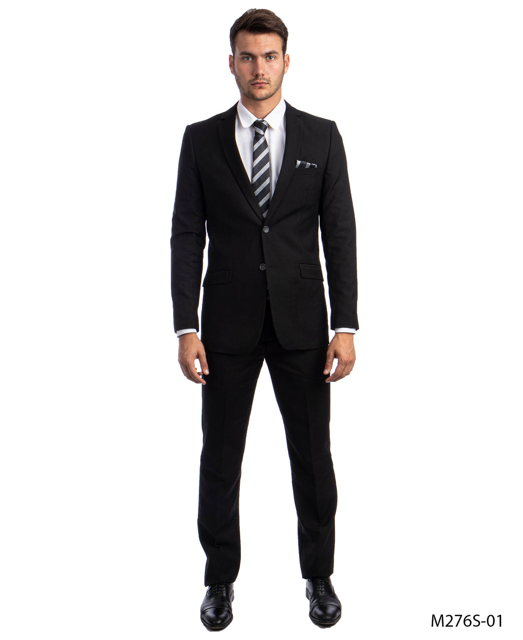 Men's Slim Fit Solid Black 2-PC Suit