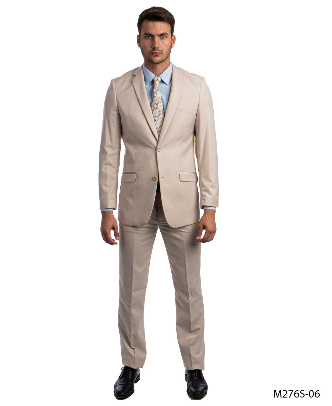 Men's Slim Fit Solid Tan 2-PC Suit