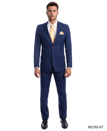 Men's Slim Fit Solid Blue 2-PC Suit