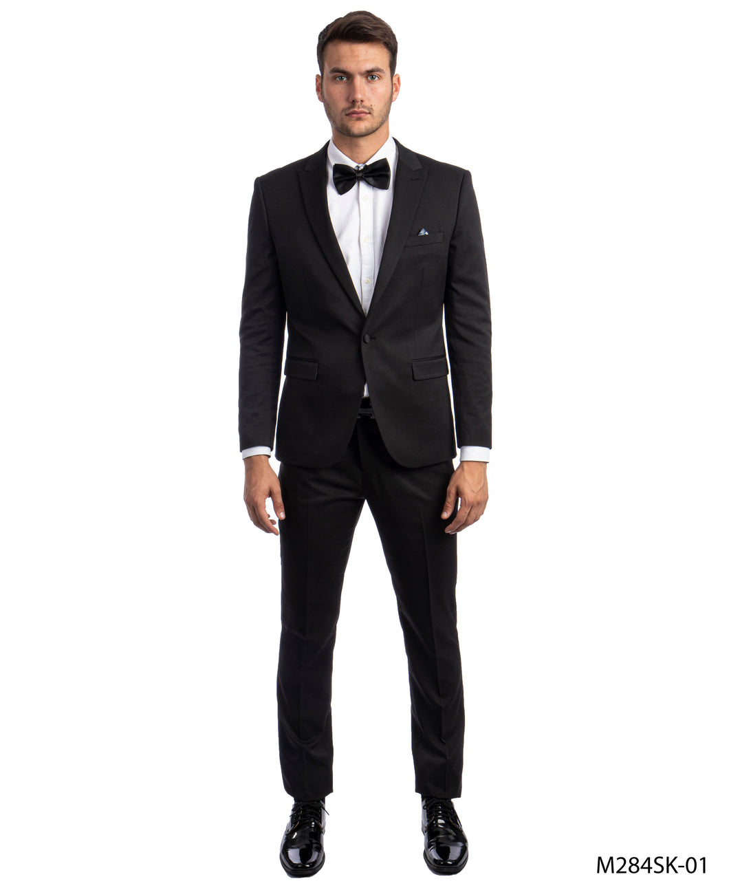 Men's Skinny Fit Solid Black Two Piece Suit