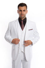 Cargar imagen en el visor de la galería, Men&#39;s Modern Fit Sharkskin White Solid 3-PC Suit