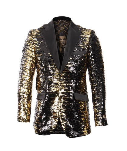 Gold/Black Empire Show Blazers Formal Dinner Suit Jackets For Men ME226-01