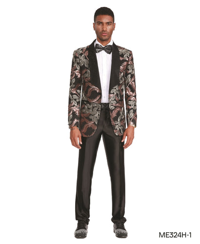 Red Black Empire Show Blazers Formal Dinner Suit Jackets For Men ME324H-01