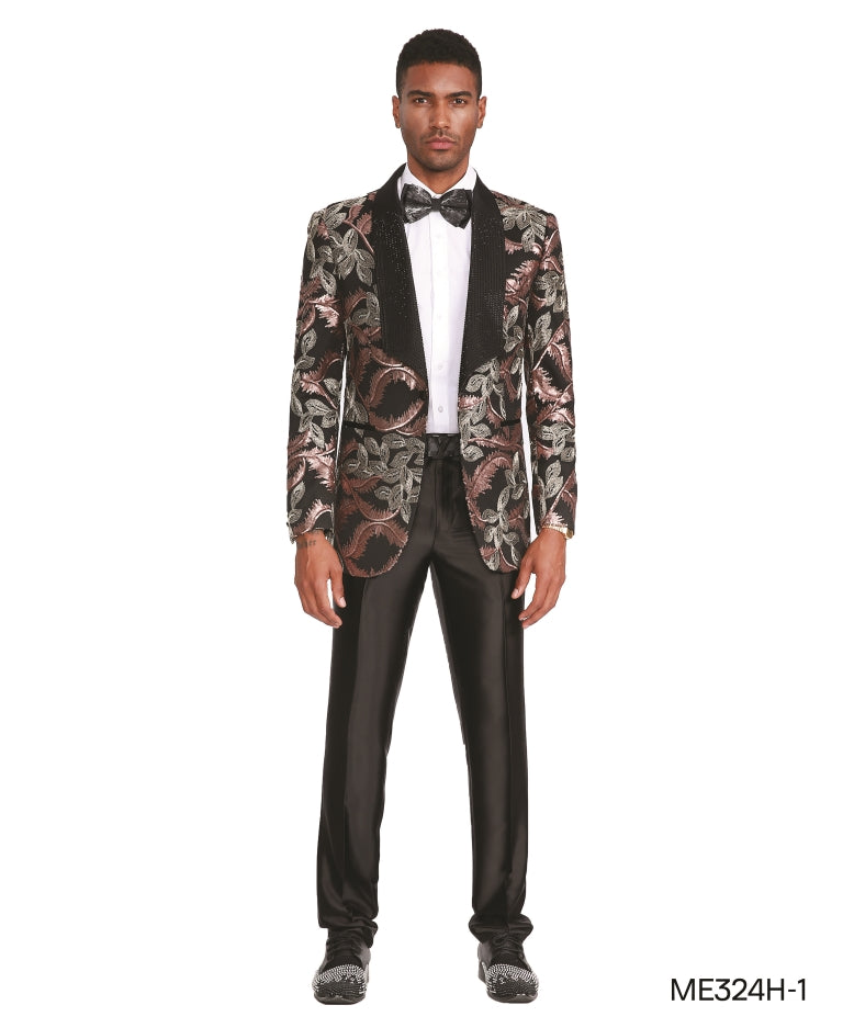 Red Black Empire Show Blazers Formal Dinner Suit Jackets For Men ME324H-01