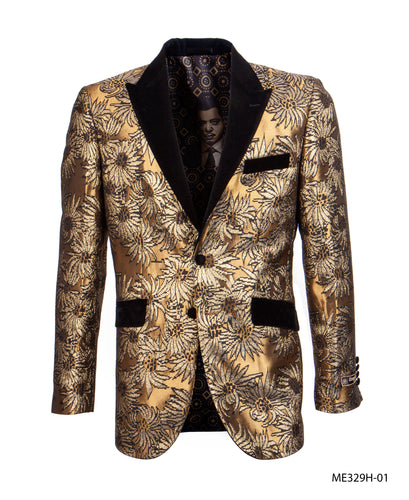 Gold/Black Empire Show Blazers Formal Dinner Suit Jackets For Men ME329H-01
