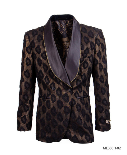 Black/Gold Empire Show Blazers Formal Dinner Suit Jackets For Men ME330H-02