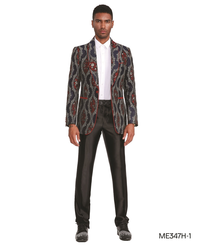 Red Navy Empire Show Blazers Formal Dinner Suit Jackets For Men ME347H-01