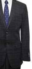 Cargar imagen en el visor de la galería, Mens Wool Two Button Window Pane Notch Lapel Sports Coat Blazer Jacket