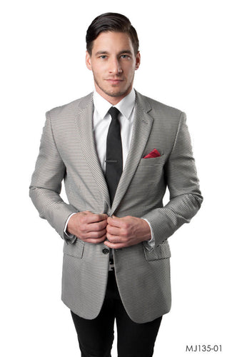 Black / Silver Jackets For Men Jacket Suits For All Ocassions MJ135-01