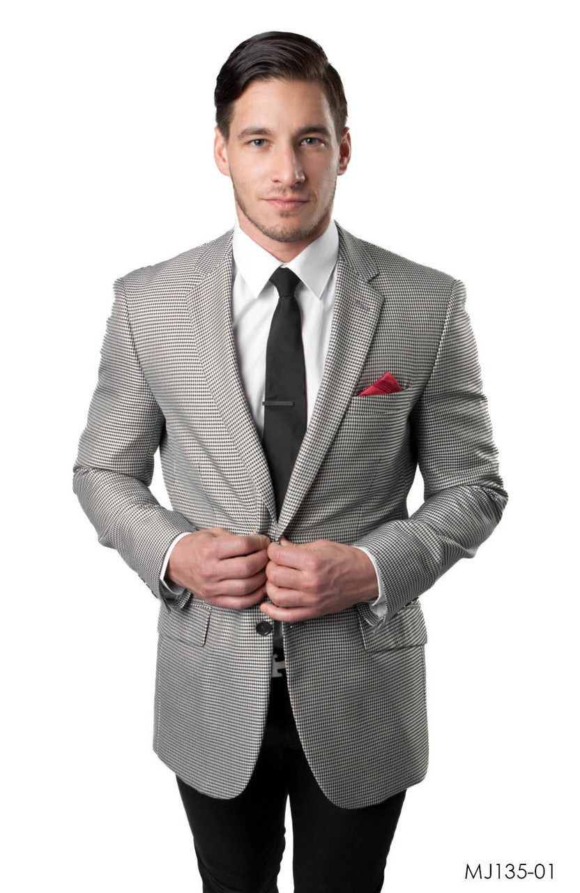 Black / Silver Jackets For Men Jacket Suits For All Ocassions MJ135-01