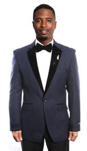 Cargar imagen en el visor de la galería, Modern Fit Houndstooth Tone on Tone Texture Peak Lapel Mens Sports coat Blazer Jacket For Men