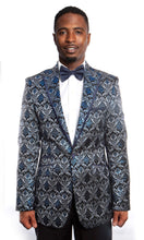 Cargar imagen en el visor de la galería, Modern Fit Pattern Design HIgh Peak Lapel Sports coat Blazer Jacket For Men