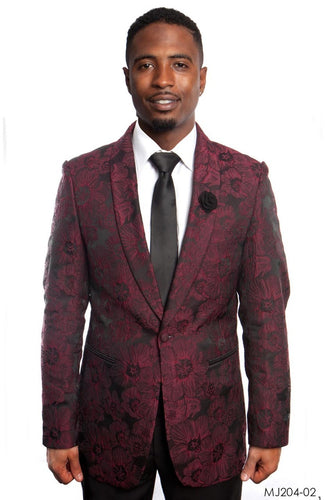 Wine / Black Jackets For Men Jacket Suits For All Ocassions MJ204-02