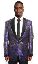 Cargar imagen en el visor de la galería, Modern Fit High Peak Lapel Paisley Pattern Mens Sports coat Blazer Jacket For Men