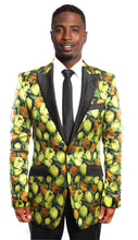 Cargar imagen en el visor de la galería, Modern Fit HIgh Peak Lapel Floral Design Sports coat Blazer Jacket For Men