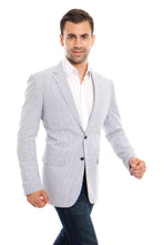 Cargar imagen en el visor de la galería, Modern Fit Seersucker Suits Sports coat Blazer Jacket For Men