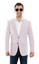 Cargar imagen en el visor de la galería, Modern Fit Seersucker Suits Sports coat Blazer Jacket For Men