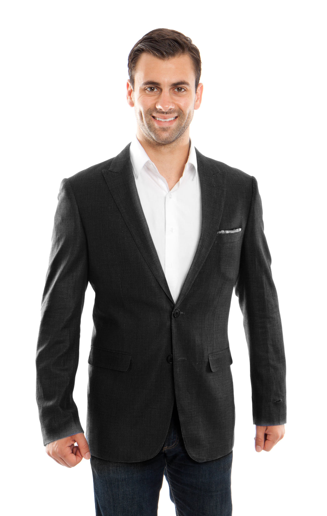 Slim Fit HIgh Peak Lapel Linen Mens Sports coat Blazer Jacket For Men