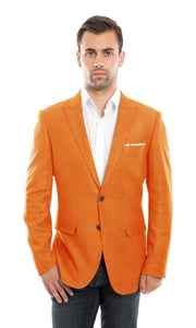 Slim Fit HIgh Peak Lapel Linen Mens Sports coat Blazer Jacket For Men