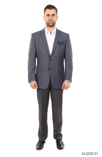 Cargar imagen en el visor de la galería, Charcoal / Blue WIndowpane Tazio Sports Coat Dinner Jackets