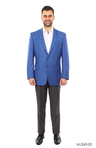 Blue / Blue Windowpane Tazio Sports Coat Dinner Jackets