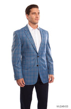 Cargar imagen en el visor de la galería, Tan / Blue Windowpane Tazio Sports Coat Dinner Jackets