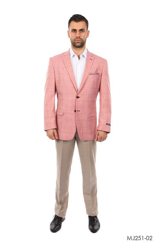 Rose / Grey Windowpane Tazio Sports Coat Dinner Jackets