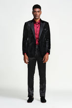 Cargar imagen en el visor de la galería, Slim Fit Textured Velvet HIgh Peak Lapel Sports coat Blazer Jacket For Men