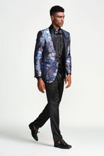 Cargar imagen en el visor de la galería, Slim Fit Tie Dye Satin Shawl Collar Sports coat Blazer Jacket For Men