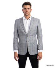 Cargar imagen en el visor de la galería, Blue/ Grey/Pink Windowpane Tazio Sports Coat Dinner Jackets