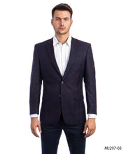 Cargar imagen en el visor de la galería, Purple / Blue Windowpane Tazio Sports Coat Dinner Jackets