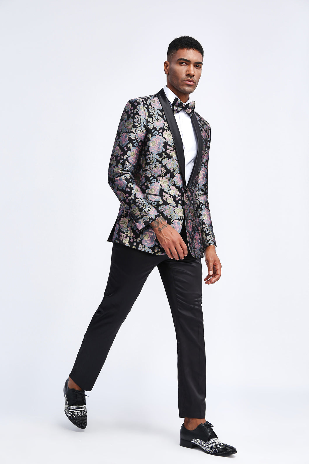 Black/Lavander/Gold Tazio Sports Coat Dinner Jackets
