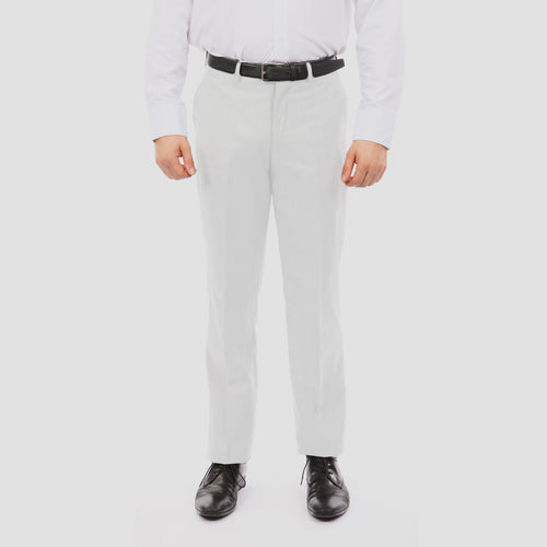 Men's Tazio Slim Fit White Stretch Dress Pants