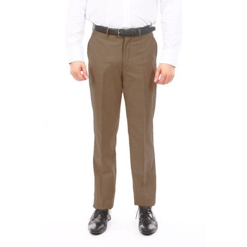 Men's Tazio Slim Fit Brown Stretch Dress Pants