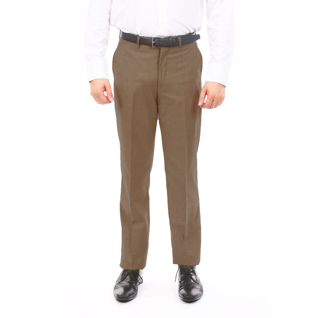 Men's Tazio Slim Fit Brown Stretch Dress Pants