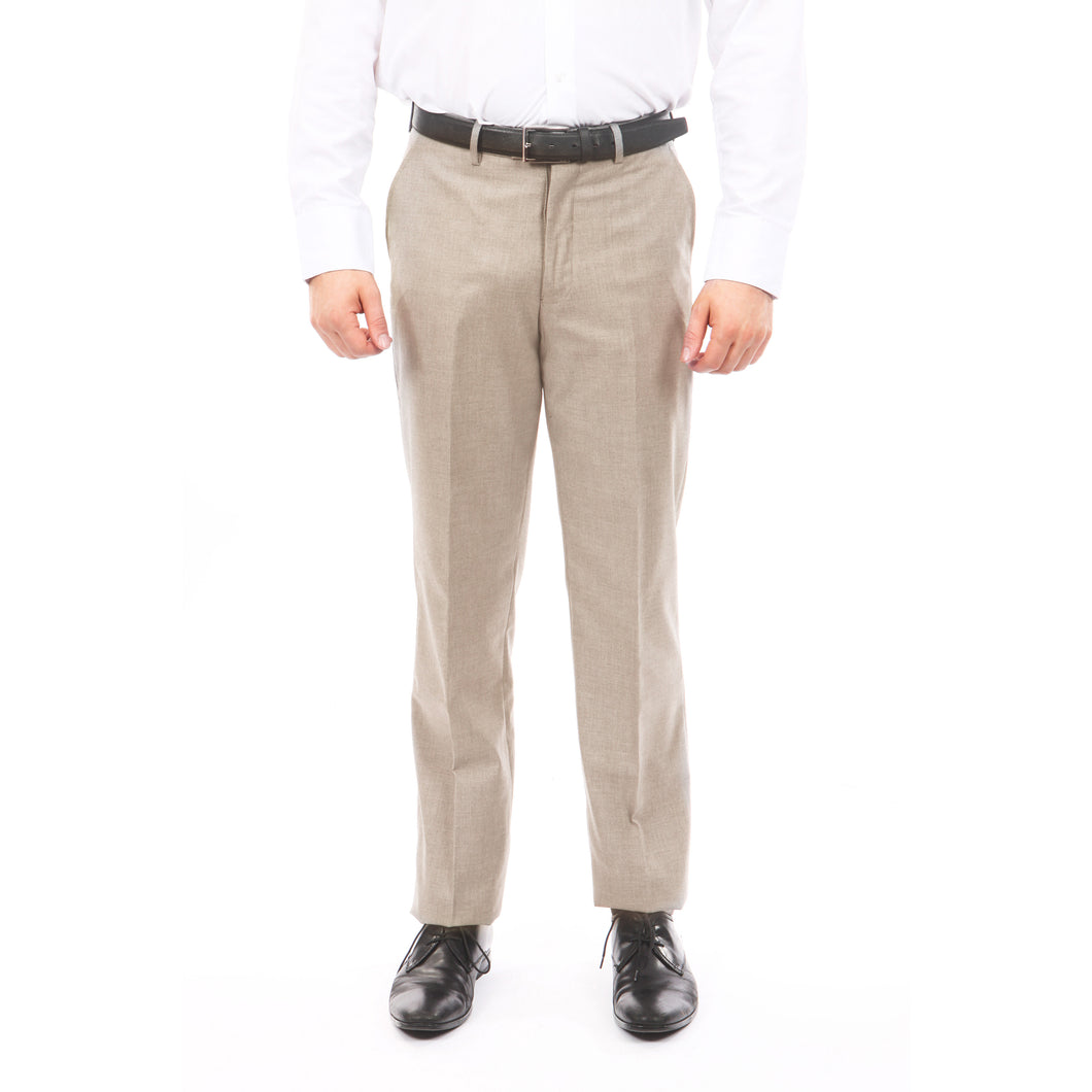 Men's Tazio Slim Fit Dark Tan Stretch Dress Pants