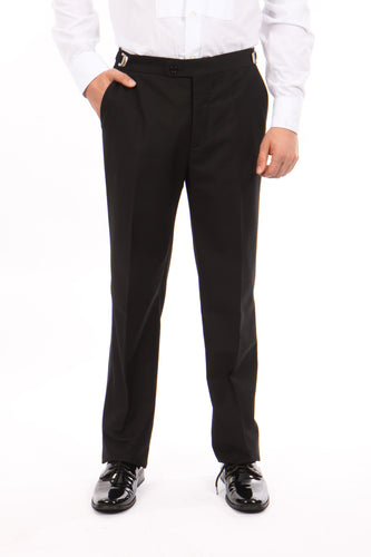 Men's Hybrid Fit Bryan Micheals Black Tuxedo Dress Pants