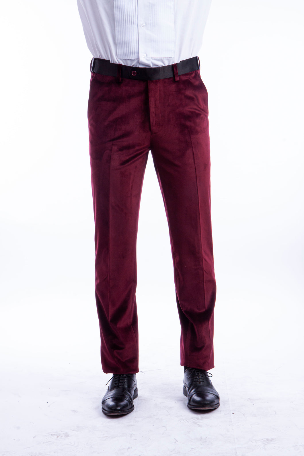 Men's Hybrid Bryan Michaels Burgundy Velvet Tuxedo Dress Pants