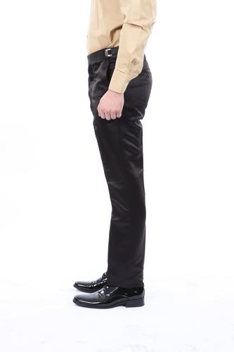 Men's Hybrid Bryan Michaels Shiny Black Tuxedo Dress Pants