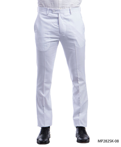 Men's Skinny Fit Sean Alexander Performance Stretch White Dress Pants