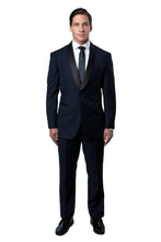 Cargar imagen en el visor de la galería, Satin Peak Lapel Tuxedo Solid Slim Fit Prom Tuxedos For Men