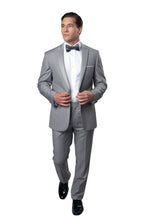 Cargar imagen en el visor de la galería, Satin Peak Lapel With Trim Tuxedo Solid Slim Fit Prom Tuxedos For Men