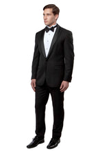 Cargar imagen en el visor de la galería, Peak Lapel Trim/Satin Shawl Collar Tuxedo Solid Slim Fit Prom Tuxedos For Men