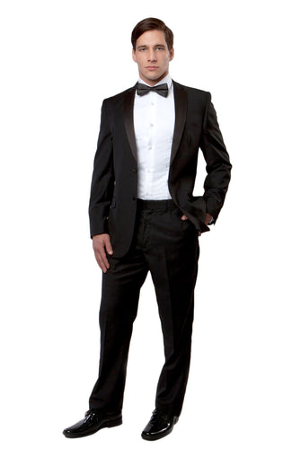 Solid Notch Lapel Tuxedo Solid Slim Fit Prom Tuxedos For Men