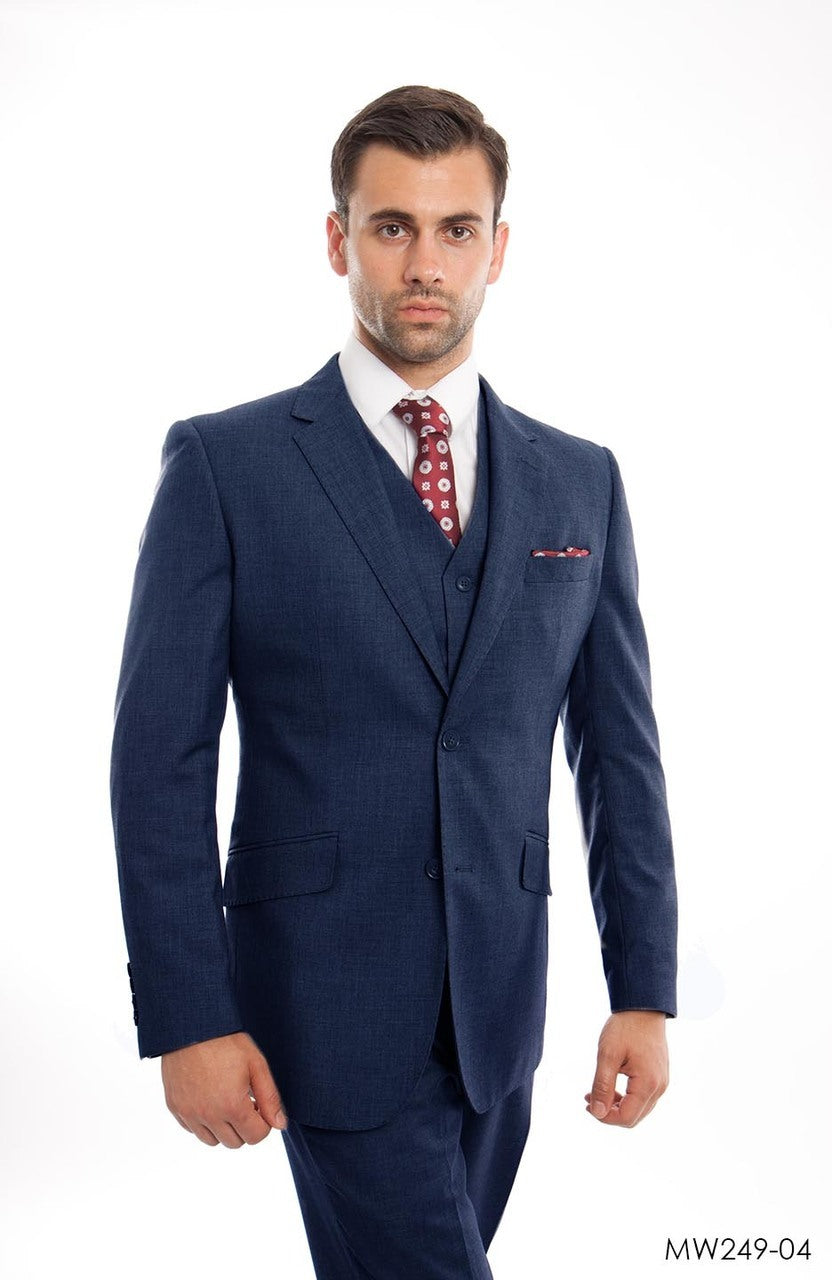 Indigo Wool Blend Suit For Men Formal Suit Jackets For All Ocassions MW249-04