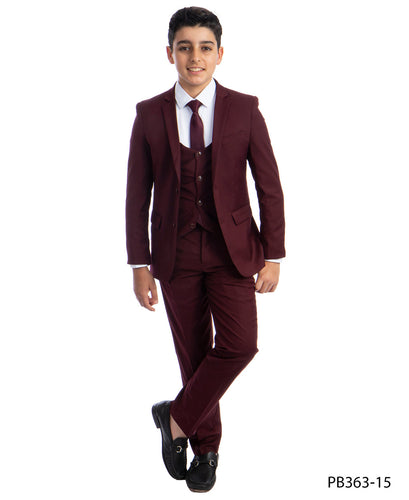 Perry Ellis Boy's Burgundy 5-Piece Suit Set