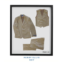 Cargar imagen en el visor de la galería, Beige 3 Piece Perry Ellis Textured Suits For Boys PB401-04