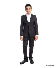 Cargar imagen en el visor de la galería, Dark Grey 3 Piece Perry Ellis Suits For Boys PB408-04