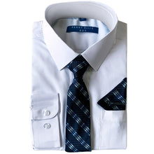 Cargar imagen en el visor de la galería, Perry Ellis Boys Dress Shirts w R Blue Tie Solid Shirts w Patterned Tie